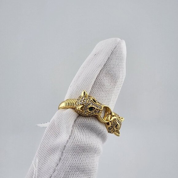 Bold 925 Sterling Silver Double Panther Head Ring – Statement Jewelry - Picture 7 of 10